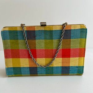 Vintage Town & Country Plaid Clutch Purse